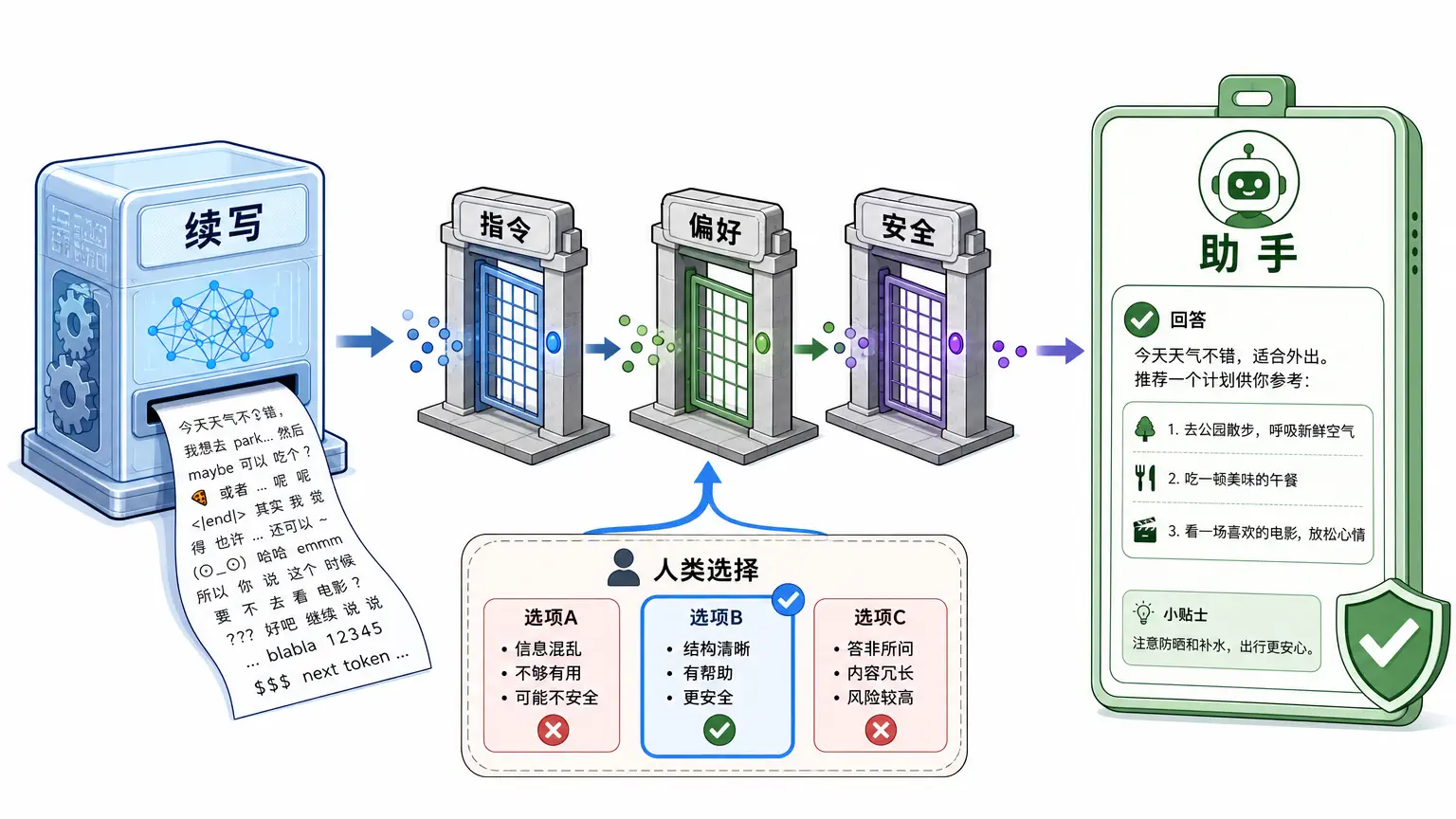 后训练：把会续写的模型，调成会协作的助手