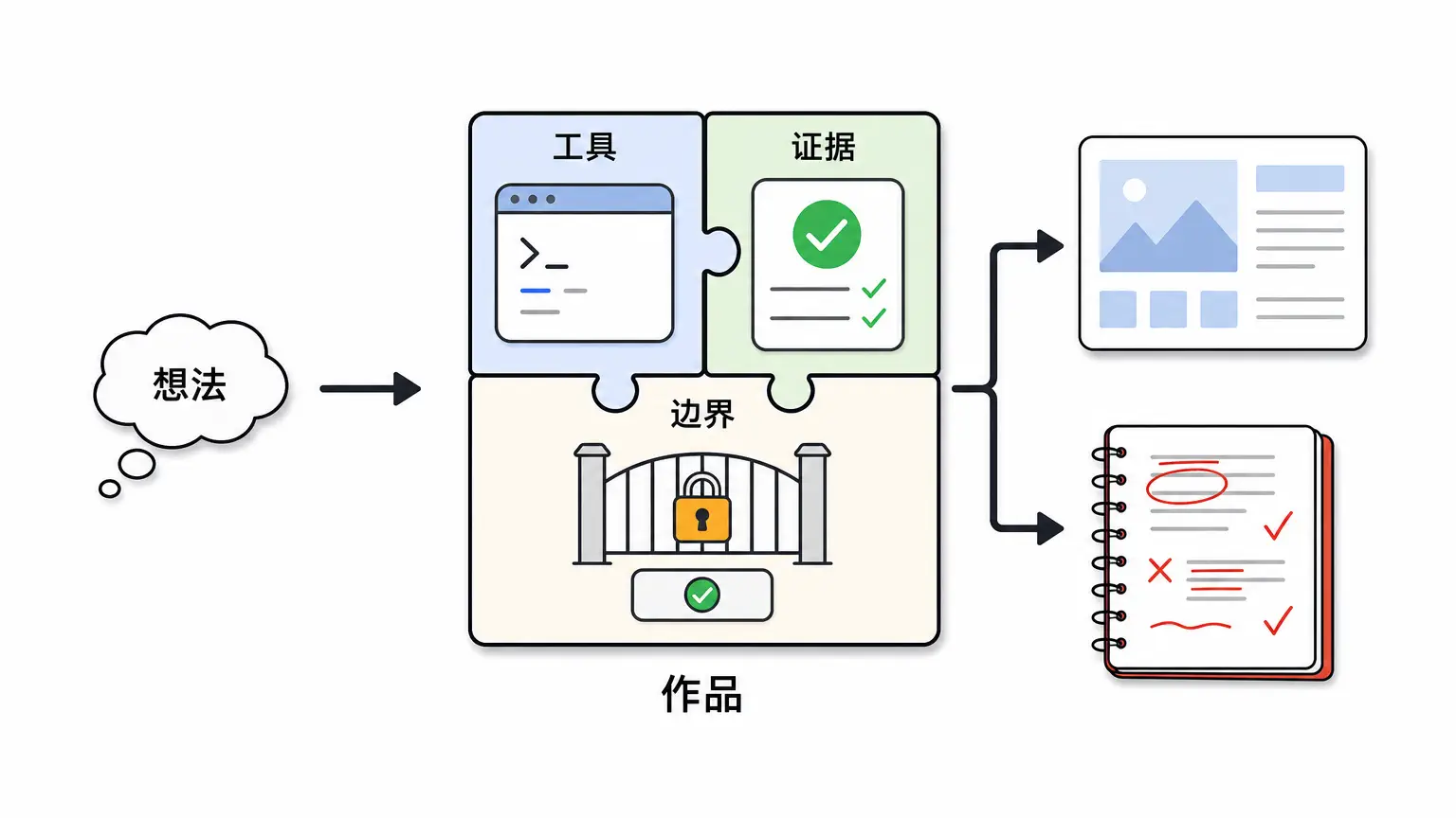 最终答案：会做事，就是把想法做成可检查的作品
